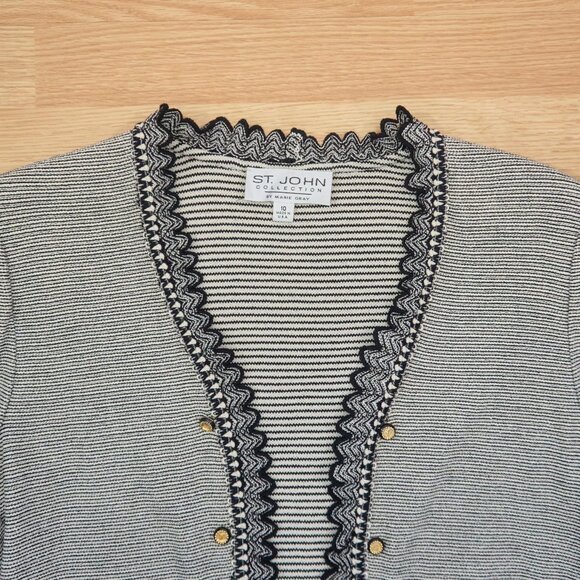 St John Collection by Marie Gray Wool Blend Knit Open Front Cardigan, Size 10 - Picture 2 of 10